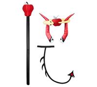 Yulefly Lucifer Staff Tail Set Hazbin Hotel Merch Lucifer Cosplay Anime Cosplay Accessories Halloween Carnival