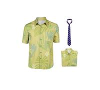 Yulefly Nick Wild Costume Nick Wild Shirt Tie Set Fox Ears Men's Green Shirt Halloween Carnival L