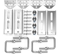 Yuleimy 8 Inch Boat Trailer Bunk Brackets 4-Pack, Heavy Duty Galvanized Swivel Top Bracket Kit with Hardware, Fits 1.5"x3", 2"x3" & 3"x3" Crossmembers, Anti-Rust Silver