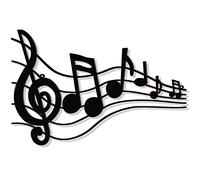 Yulejo Black Music Notes Wall Decor Musical Art Decoration Vintage Treble Clef Wall Hanging Sign for Home Studio Living Room Bedroom Birthday Party