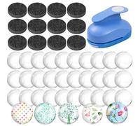 YULENANA 101pcs Fridge Glass Magnets Craft Set Include Craft 1-Inch Paper Punches Round Disc Ferrite Ceramic Magnets with Transparent Glass Cabochons for DIY Refrigerator Magnet Crafts, YL0001