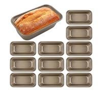 YuleNova 12PCS Mini Loaf Baking Tins, 1Lb Small Loaf Tin for Baking, Non Stick Bread Cake Tins Carbon Steel Bread Molds for Baking Cooking