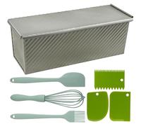 YuleNova Large Pullman Loaf Tin, 1000g 2.2lb Dough Loaf Tin with Lid, Non-Stick Aluminium Steel Bread Pan for Oven Baking