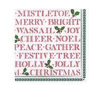 Yuletide Cheer Festive Writing Williamsburg Christmas Caspari Entertaining with Caspari Paper Luncheon Napkin, Caspari Entertaining with Caspari Paper Luncheon Napkin 20 in Pack 33cm Square
