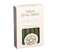 Yuletide Decor: Cedar & Pine Winter Solstice Spell Candles - Pagan Holiday Rituals, Yule Candles UK - Fragrant Winter Ritual Candle Pack