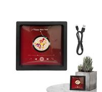 Yuletide Harmony Figurine - Musical Ornament for Seasonal Celebration | Transparent Acrylic Case with Classic Tune Mechanism & Decorative Holiday Accents for Bedroom Office and Giving Occasions