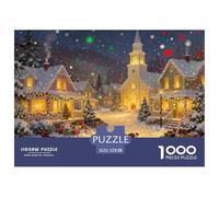 Yuletide Joy Wooden Jigsaw Puzzle Waterproof 1000 Piece Puzzles for Adults Colourful Challenging Games