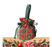 Yuletide Pouch Set - Merry Token Carriers | Winter Charm Satchels - Rustic Woven Fabric Novel Ensemble Theme, Bright Joyous Pear Pack Scenario Family Gathering