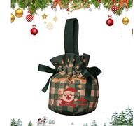 Yuletide Pouch Set - Merry Token Carriers | Winter Charm Satchels - Rustic Woven Fabric Novel Ensemble Theme, Bright Joyous Pear Pack Scenario Family Gathering