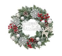Yuletide Wall Ring - Front Door Wreath for Festivities | Decorative Faux Greenery with Bold Ornamentation for Bedroom Charm Living Room Style Appeal and Window Framing, 15.75 x 15.75 x 3.15 inches