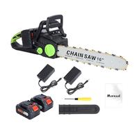 yulewiix 16 Inch Electric Chainsaw, Cordless Chainsaw, Brushless Motor Electric Chainsaw, Battery Powered Chainsaw with 2 X 4ah Batteries Chain Saw for Tree Felling, Pruning UK