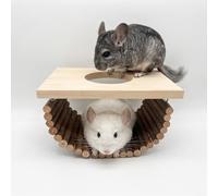 Yulexpy Natural Wood Chinchilla Platform, Small Pet Climbing Playground, Small Animals Cage Accessories for Chinchillas Squirrels Gerbils Sugar Gliders Hamsters Mice Rats Parrots