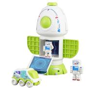 YULEYU Spaceship Toy for Kids, Space Capsule Rover with Projection, Astronauts Figure, Openable Cockpit, Gifts for Kids with Space Function