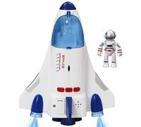 YULEYU Spaceship Toy Set with Lights & Sound for Boys Girls, including 3 Astronauts Figure, 1 Space Rocket, 2 Space Rover, 1 Shuttle, Astro Venture Playset 10 Pcs (2) (2 Pcs)