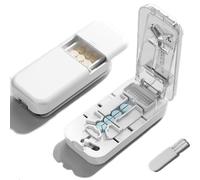 Yulikiker Pill Cutter 1/4 with Centering Device Safety Blade for Small and Large Tablets, 3 in 1 Version Works for Quarter, Third and Half (Clear)