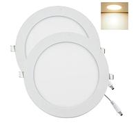 YULIN SUN LED Recessed Downlight 18W 1620Lm, Round Large Panel Ceiling Lights, Ultra Slim 9mm, Cut Out 200~210mm, Warm White 3000K, 2 Pack