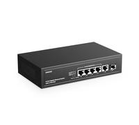 YuLinca 6 Port Gigabit PoE Switch, 4 PoE 1 Uplink 1 SFP, 100/1000Mbps, IEEE802.3af/at, Max 65W, Port-based VLAN, 250m PoE Extend, Fanless Unmanaged Ethernet Switch