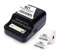 YuLinca Label Maker B21 with 230 Labels Bluetooth Thermal Price Barcode Label Printer 20-50mm Label Width Compatible with Android & iOS Applied to Organization Home Office Business (Black)