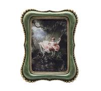 YULINK 4x6 Vintage Picture Frame, Antique Green Ornate Photo Frame, for Tabletop and Wall Display, Decorative Retro Home Decor, Old Fashioned Photo Gallery Art