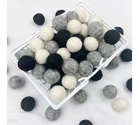 Yulitigy Felt Ball Garland, 80 Pieces DIY Custom Home Decor Kit, Handmade in Nepal, All Seasons, 2 cm, Includes Needle and String