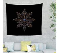 YuLiZG Wall Hanging Bedding Tapestry Mandala Black Tapestry Warhammer Pattern Household Goods Outdoor Picnic Mat Home Dormitory Wall Decoration Room Beach Mat Throw Blanket Picnic 150 * 200Cm