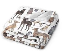 YuLiZP Throws For Sofa Bed Blanket Greyhound Wippets And Lurcher Dogs Fluffy Blanket All Season Light And Soft Comfortable Home Decoration Bed Sofa Chair Suitable For Adults And Children-80X60 Inch