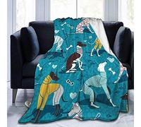YuLiZP Throws For Sofa Bed Blanket Greyhounds Dogwalk Throw Bedroom/Sofa/Living Room Couch Warm Travel Super Fluffy Solid Bed Bed Blanket For Kids Adults All Season-50X40 Inch