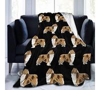 YuLiZP Throws For Sofa Bed Blanket Rough Collie Dog Throw Bedroom/Sofa/Living Room Couch Warm Travel Super Fluffy Solid Bed Bed Blanket For Kids Adults All Season-80X60 Inch
