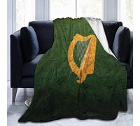 YuLiZP Throws For Sofa Bed Blanket The Irish Harpnon Touch Warm Flannel Fleece Blankets Throws For Sofa Fluffy Blanket Bed Throw For Bedroom,Couch,Travel,Kids,Bedroom Accessories 80X60 Inches