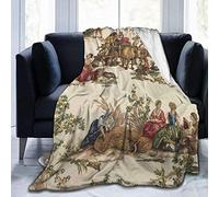 YuLiZP Throws For Sofa Bed Blanket,Throw Bedroom/Sofa/Living Room Couch Warm Travel Super Fluffy Solid Bed Bed Blanket For Kids Adults All Season French Country Toile Print 80x60 inch