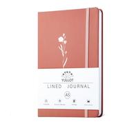 YULLOT Journal for Women - Lined Floral Hardcover Notebook(Clay Pink) 192 Pages, Medium 5.7" x 8", 100 GSM Thick Paper with Elastic Band, Inner Pocket & Bookmark - Perfect for Work, School & Travel