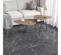 Yullpaper Black Grey Vinyl Flooring Marble Effect Peel and Stick Floor Tile Washable Bathroom Floor Tiles Self Adhesive Matte Retro Floor Planks Kitchen Flooring 30 x 30cm 4 PCS