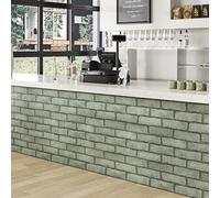 Yullpaper Grey Brick Wallpaper Self Adhesive Vinyl Wrap Roll Wall Covering | Textured grey brick contact paper waterproof vinyl removable wallpaper for living room feature wall sticky back plastic roll
