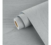 Yullpaper Light Grey Wood Wallpaper Self Adhesive Worktop Vinyl Covering Furniture Stickers Sticky Back Grey Wallpaper for Living Room Wood Vinyl Wrap for Kitchen Worktop Cupboards 40cm x 200cm