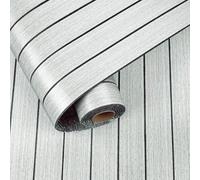 Yullpaper Light White 3D Wall Panels Self Adhesive Vinyl Roll Wood Effect Wallpaper Acoustic Foam Flexible Wood Slats Wall Panelling Sound Proof Panels For Walls Kitchen Decorative Cladding 30 x 300cm