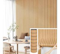 Yullpaper Peel and Stick Wood Wall Panels for Living Room Orange Sticky Back Wallpaper Flexible Wall Cladding Panels Acoustic Foam Oak Effect Vinyl Self Adhesive 3d Wood Panelling for Walls 30 x 300cm