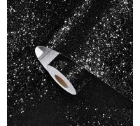 Yullpaper Self Adhesive Black Glitter Wallpaper Shining Black Vinyl Wrap for Furniture Glitter Sticky Back Plastic Lining Paper for Walls Feature Wallpaper for Living Room Bedroom 40cm X 800cm