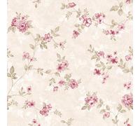 Yullpaper Vintage Pink Floral Wallpaper for Bedroom Sticky Back Plastic Patterned Botanical Floral Leaf Wallpaper Peel and Stick Pink Wall Paper Roll Living Room Vinyl Cabinet Cover 44.5cm X 300cm