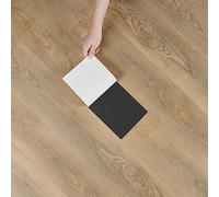 Yullpaper Wood Effect Lino Flooring Light Brown Self Adhesive Floor Tile Washable Kitchen Bathroom Flooring 90 x 15 cm,Pack of 24, Wood Vinyl Flooring Peel And Stick Vinyl Floor Tiles for Living Room
