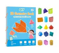Yulokdwi 3D Geometry Learning Book - Pull String 3D Geometry Learning Book,Teach Volume and Area Formulas Educational Game for Road Trip Kindergarten Ho