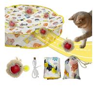 Yulokdwi Automatic Cat Ball | 360 Degrees Rotating Cats Fast Rolling Ball | Electric Game with Bag and Mat Toy for Kitten Dogs Pets Hunting Self Play Training Indoor Chasing Playtime