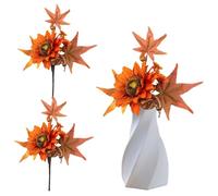 Yulokdwi Autumn Leaves,Artificial Maple Leaves Shrubs | Festive Realistic Shrubs Bundles for Living Room Kitchen Indoor Dining Table Home Wedding Fireplace Outdoor