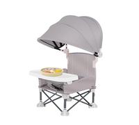 Yulokdwi Baby Folding Dining Chair - Toddler Portable Seat with Removable Tray - Baby Folding Chair with Canopy for Outdoor Home Lawn Beach Camping Travel Picnic
