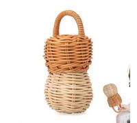 Yulokdwi Baby Rattles | Rattan Handbell Soothing Toys Hand Rattles,Natural Safe Sensory Toddler Game Play for Home Stroller Crib Easter Girl Boy Baby Kids