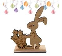 Yulokdwi Bunny Decor - Wooden Bunny Home Decor Easter,Small Desk Figurines Sculpture,for Shelf Desk Entryway Office Shops Living Room Bedroom Cabinets Porch Garden Holiday