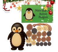 Yulokdwi Button Animal Pendant Set - Educational Activity,Christmas Button Penguin Elephant Crafting Kit | for Kids Teens Adults Children Students Mantel Door Wall Party