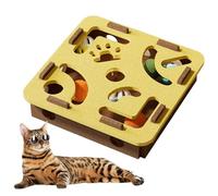 Yulokdwi Cat Treat Puzzle | Cat Puzzle Box,Bell Maze Tunnel Scratching Board for Large Dog Mental Stimulation Exercise Teething Training Crate