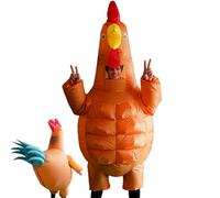 Yulokdwi Chicken Blow Up Costume - Funny Chick Clothing,Abdominal Muscles Design Rooster Inflatable Costume | for Festival Event, Birthday Party, Christmas, Halloween