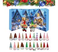 Yulokdwi Christmas Countdown - 24 Days Vacation Countdown Calendars - Stocking Stuffers Gnome Doll Decor for Fireplace Mantel Display Daily Ritual Photo Backdrop Party Home