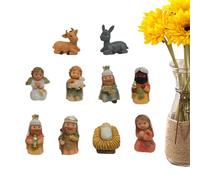 Yulokdwi Christmas Nativity Set | Christmas Tiny Jesus Figures - Cartoon Religious Resin Craft for Home Grandma Living Room Church Bedside Table Desktop Friend Garden Dorm